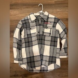 Vampire diaries Ian Somerhalder (Damon) Flannel Black and Gray Plaid Shirt
